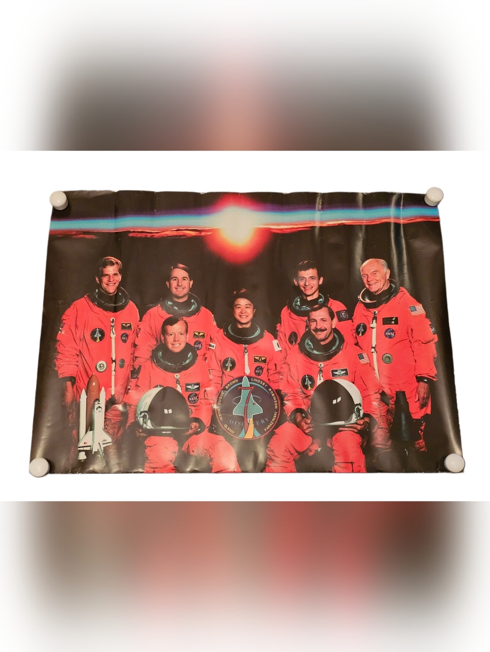 NASA STS-95 Discovery Crew Poster John Glenn Oldest Man in Space 1998 Astronaut